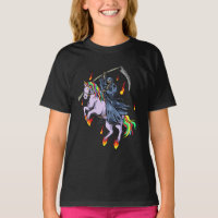 Funny Halloween Reaper rides Unicorn