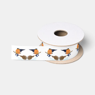 Funny Halloween Ribbon Flying Witch Pumpkin Satin Ribbon