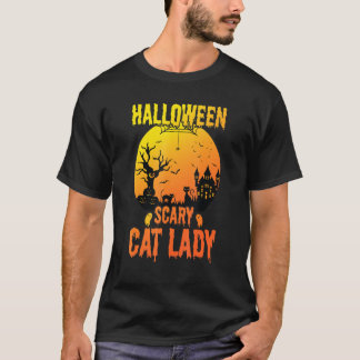 Funny Halloween Scary Cat Lady Cute Costume T-Shirt