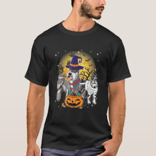 Funny Halloween Schnauzer Witch Pumpkin Mummy Dog T-Shirt