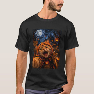 Funny Halloween Selfie Cat T-Shirt