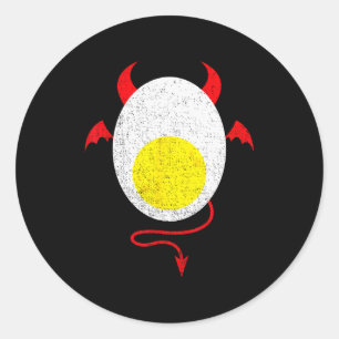 Funny Halloween Shirt Devil Egg Yolk Food Lover La Classic Round Sticker
