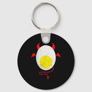Funny Halloween Shirt Devil Egg Yolk Food Lover La Keychain