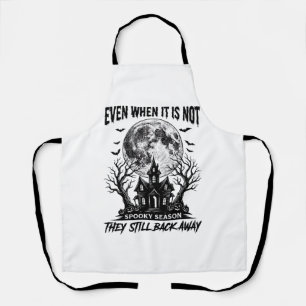 Funny Halloween Shirt Spooky Season Run Away Desig Apron