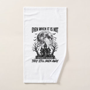 Funny Halloween Shirt Spooky Season Run Away Desig Hand Towel
