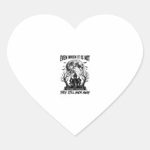 Funny Halloween Shirt Spooky Season Run Away Desig Heart Sticker