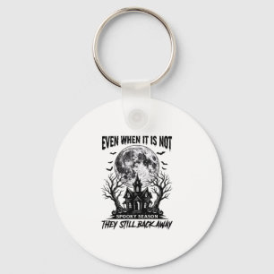 Funny Halloween Shirt Spooky Season Run Away Desig Keychain