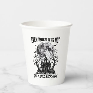 Funny Halloween Shirt Spooky Season Run Away Desig Paper Cups