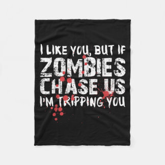 Funny Halloween Shirt Zombie Bait Zombie Funny Fleece Blanket