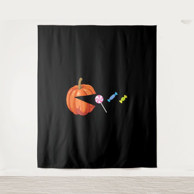 Funny Halloween Shirts For Women Kids Men Pumpkin Tapestry (Front)
