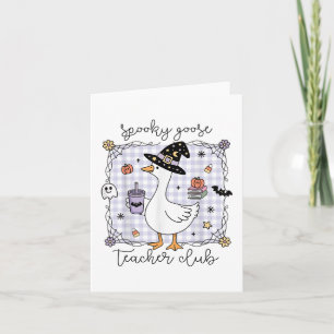 Funny Halloween Silly Goose Witch Spooky Goose Tea Card