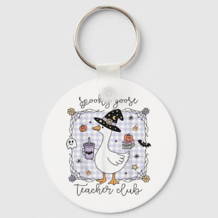 Funny Halloween Silly Goose Witch Spooky Goose Tea Keychain