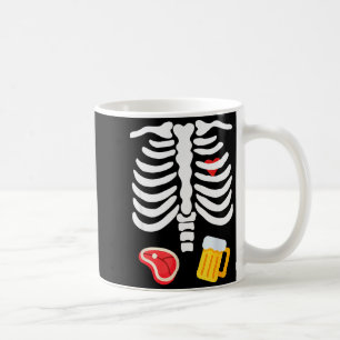 Funny Halloween Skeleton Beer &amp; Steak Costume  Coffee Mug