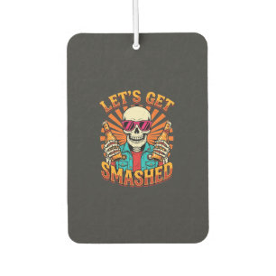 Funny Halloween Skeleton Beer Smashed Design_1 Air Freshener