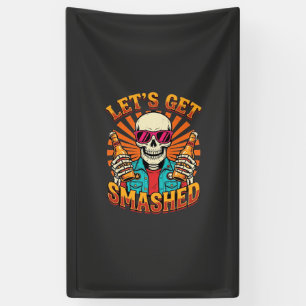 Funny Halloween Skeleton Beer Smashed Design_1 Banner