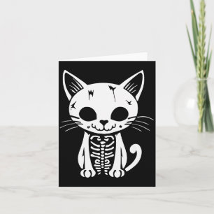 Funny Halloween Skeleton Cat Kitty Costume Skull C Card