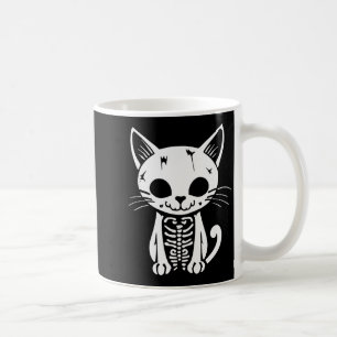 Funny Halloween Skeleton Cat Kitty Costume Skull C Coffee Mug