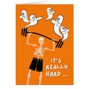 Funny Halloween Skeleton Dead Weight Lifting