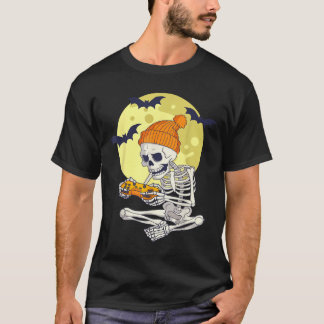 Funny Halloween Skeleton Gamer Video Games Boys T-Shirt