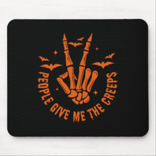 Funny Halloween Skeleton Hand Fall People Give Me  Mouse Pad