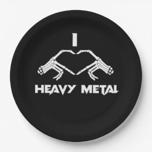 Funny Halloween Skeleton Heart Hands Classic Paper Plate