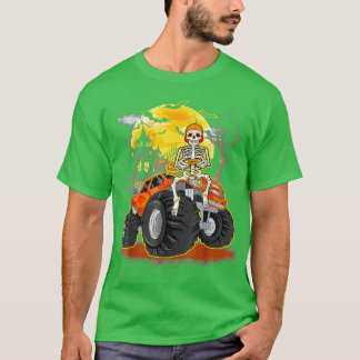 Funny Halloween Skeleton Monster-Truck Kids Boys T T-Shirt