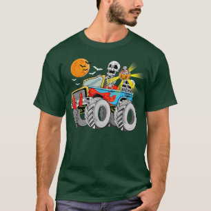 Funny Halloween Skeleton Monster-truck Kids Boys T T-Shirt