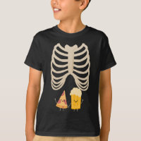 Funny Halloween Skeleton Pregnancy Pizza & Beer X-