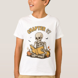 Funny Halloween Skeleton Reading Book 67 Memes _1 T-Shirt
