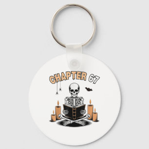 Funny Halloween Skeleton Reading Book 67 Memes _2  Keychain