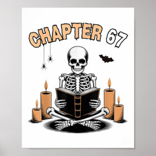 Funny Halloween Skeleton Reading Book 67 Memes _2 Poster