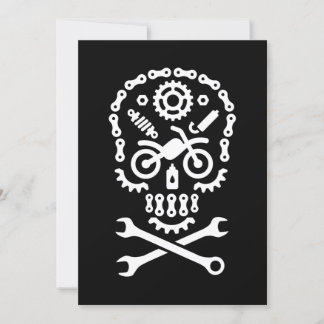 Funny Halloween Skull Motocross Motorcycle Dirt Invitation
