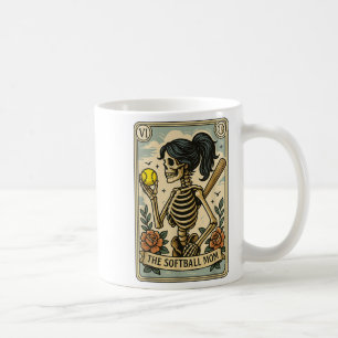Funny Halloween Softball Mama Mom Skeleton Tarot C Coffee Mug