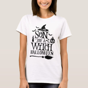 Funny Halloween Son Of A Witch Baby  T-Shirt