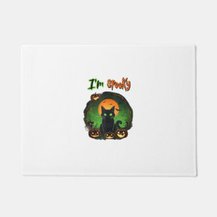 Funny Halloween Spooky Black Cat Pumpkin Bat Starr Doormat