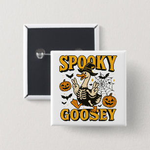 Funny Halloween Spooky Goosey Goose in Costume 2 Inch Square Button