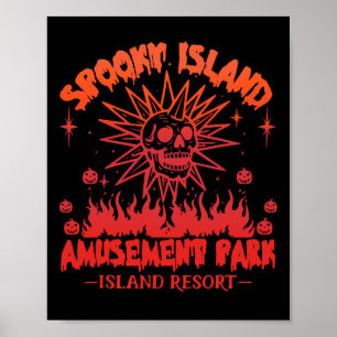 Funny Halloween Spooky Island Est 2002 Amusement P Poster