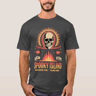 Funny Halloween Spooky Island Est 2002 Amusement P T-Shirt