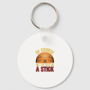 Funny Halloween Stick Shift Spider Web Shirt Desig Keychain