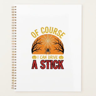 Funny Halloween Stick Shift Spider Web Shirt Desig Planner