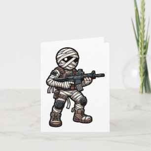 Funny Halloween Tactical Mummy Army Men Veteran Co Card