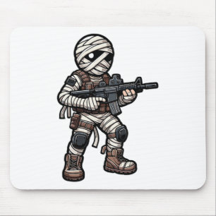 Funny Halloween Tactical Mummy Army Men Veteran Co Mouse Pad