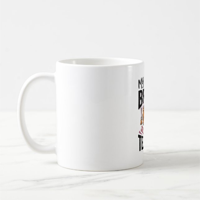 Funny Halloween Teacher Broom Broke Vector Design_ Coffee Mug (Left)