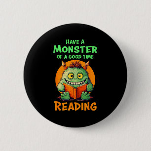 Funny Halloween Teacher Librarian Monster Reading 2 Inch Round Button