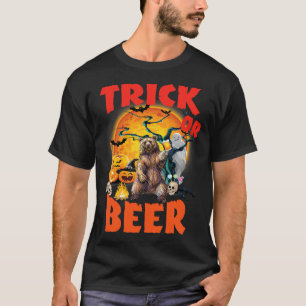 Funny Halloween Tee Trick Or Beer costume gift56