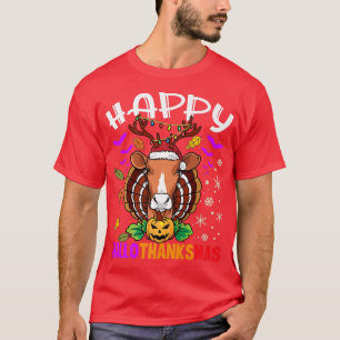 Funny Halloween Thanksgiving Christmas Happy Hallo T-Shirt