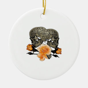 Funny Halloween Till Death Do Us Part Design Ceramic Ornament