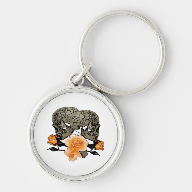 Funny Halloween Till Death Do Us Part Design Keychain (Front)