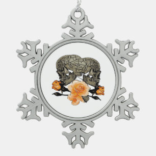 Funny Halloween Till Death Do Us Part Design Snowflake Pewter Christmas Ornament