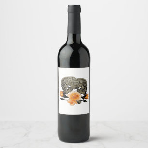 Funny Halloween Till Death Do Us Part Design Wine Label